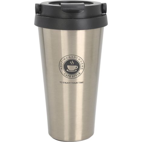 Mug isotherme de voyage en acier inoxydable avec couvercle, 500 ml, couleur or. (1/5)