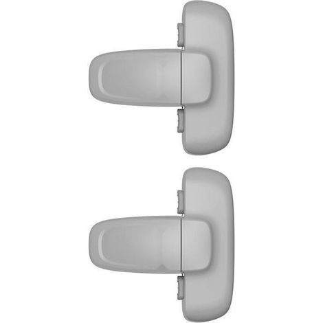 Lot de 2 verrous de sécurité pour porte de réfrigérateur et congélateur avec adhésif 3M installation sans perçage couleur grise (1/5)