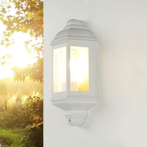 Applique extérieur Livorno antique en blanc mat design lanterne dans un style rustique étanche IP44 1xE27 idéal pour le jardin, la terrasse (1/5)