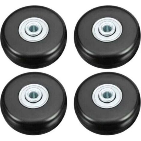 Lot de 4 roulettes pivotantes universelles en caoutchouc robuste de 50 mm pour bagages, sacs, sacs à dos et de voyage (1/4)