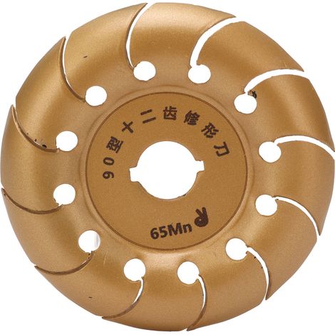 90mm 12 Teeth Angle Grinder Disc Wood Carving Grinding Polishing Wheel for Woodworking Gold