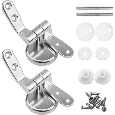 Online Store - Toilet Seat Hinge Fasteners, Pack of 2 Replacement Toilet Seat Hinges with Zinc Alloy Fixings (1/5)