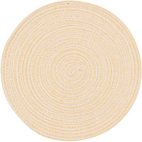 Tovaglietta Colazione in Cotone e Poliestere Intrecciata Giallo Bianco 38 cm (1/2)