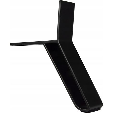 Gamba per mobile, gamba a soppalco, obliqua, in metallo nero, per mobili, divani, poltrone, 12 cm (1/5)