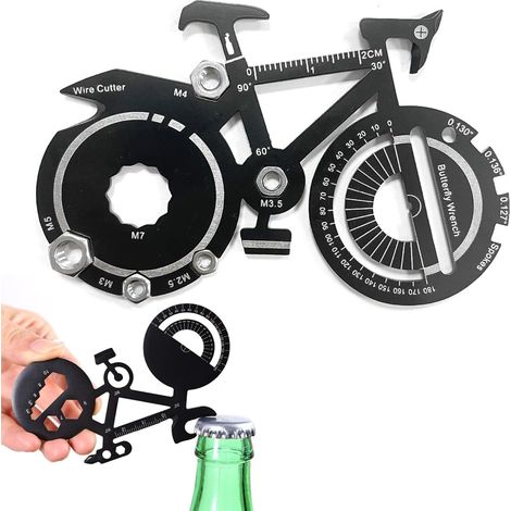 Fahrrad-Multitool, Fahrradwerkzeug, Fahrrad-Werkzeughalter, Fahrrad-Multifunktionswerkzeug, 1 Stück, 20 in 1, für Mountainbiken, Wandern und Camping