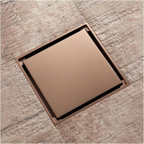 10 cm quadratischer Bodenablauf aus Messing – Unsichtbarer Duschablauf mit Haarfilter – Einfache Installation – Korrosionsbeständig (1/5)