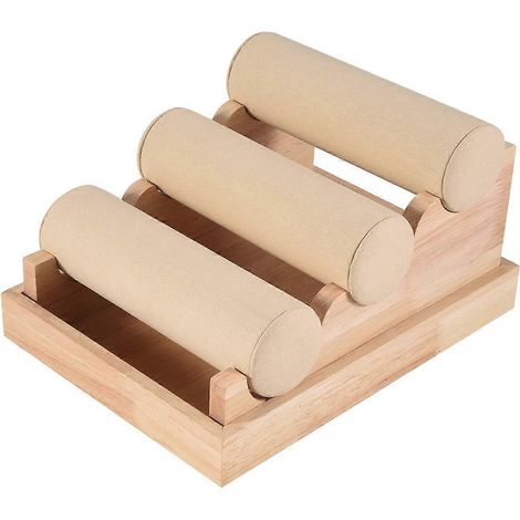 3-stöckiger Schmuckständer aus Holz, Organizer für Halsketten und Armbänder, Weiß (1/5)