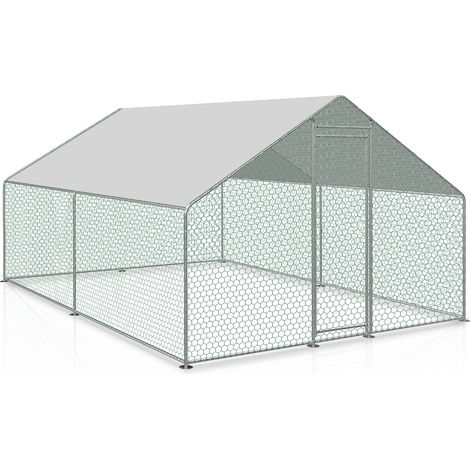 SWANEW Enclos poulailler parc grillagé acier galvanisé Cage parc enclos pour animaux 6x3 M