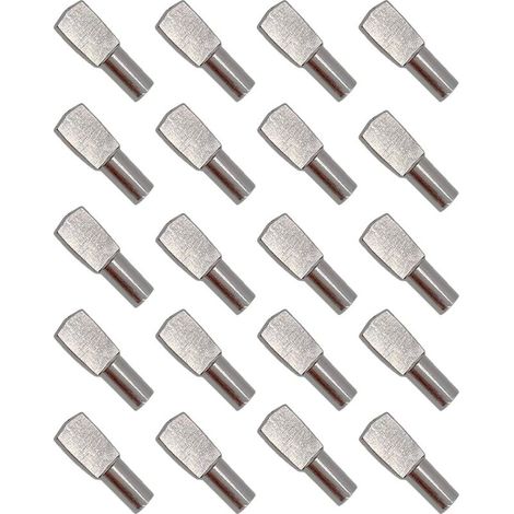 20Pcs Taquet Etagere, Support d'Étagère Étagère Broches Cheville Etagere Supports de Plaque en Métal Nickelé pour Armoire Bureau Accessoires - 5mm19mm