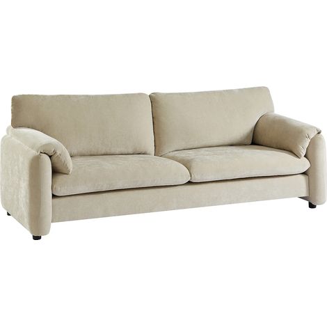 Divano 3 posti in tessuto beige - OPRALIO (1/5)