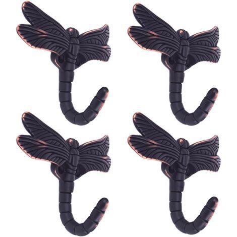 Lcyolada Set de 4 crochets libellule pour manteau serviette sac robes huile brossé bronze (1/5)