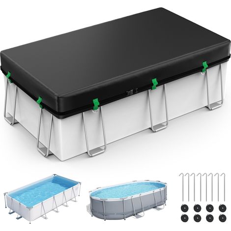 Bâche rectangulaire pour Piscine Hors-Sol, bâche Solaire pour piscines Hors-Sol avec Accessoires, bâche d'hiver pour l'eau et la poussière - 2,7 x 5,5 m (1/5)