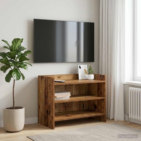 Beyamis Meuble TV 60 x 33 x 47 cm, bois d'ingénierie vieilli (1/5)