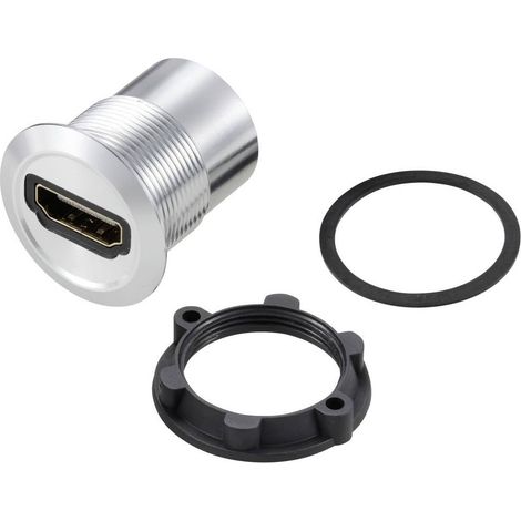 TRU COMPONENTS TC-11980452 Presa adattatore per pannello HDMI Presa HDMI Presa HDMI Argento Contenuto: 1 pz. (1/2)