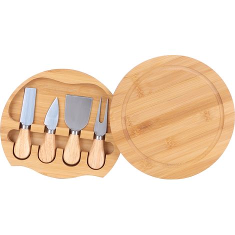 Couteaux à Fromage en Acier Inoxydable avec Manche en Bois - Set de Couteaux pour Cuisine et Barbecue (1/5)