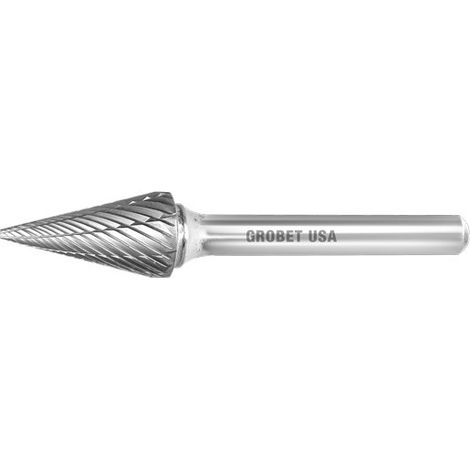 FRESAS ROTATIVAS M/DURO CONICA P/ACERO DTE.ALTERNO 6.0 MM. MANGO 6 MM.