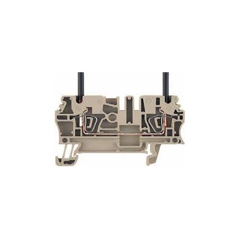 Morsetto passante, Molla autobloccante, 2.5 mm², 800 V, 24 A, Beige scuro