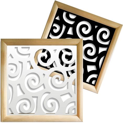 RICCI - Modules décoratifs en bois et PVC - Couleur : noir - Dimension : 48x48 cm