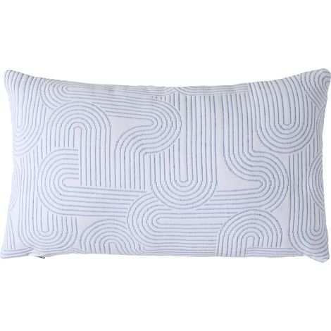 Coussin Décoratif en Coton Indigo à Motifs Géométriques pour Salon et Chambre 30 x 50 cm - PANGIVO