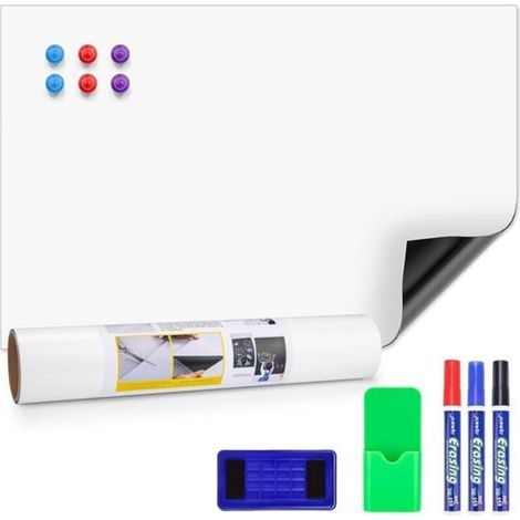 Film magnétique pour tableau blanc - Autocollant et effaçable - 40 x 60 cm (1/5)