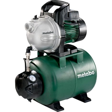 Metabo – Surpresseur 4000 l/h 46 m 4.6 bar 1 100 W – Cuve 24 l en acier – Moteur à condensateur sans entretien – Pour pompage eau claire (1/10)