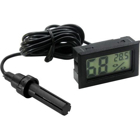 Mini thermomètre hygromètre électronique numérique pour l'intérieur et l'extérieur avec sonde adaptée pour l'entretien des installations (1/5)
