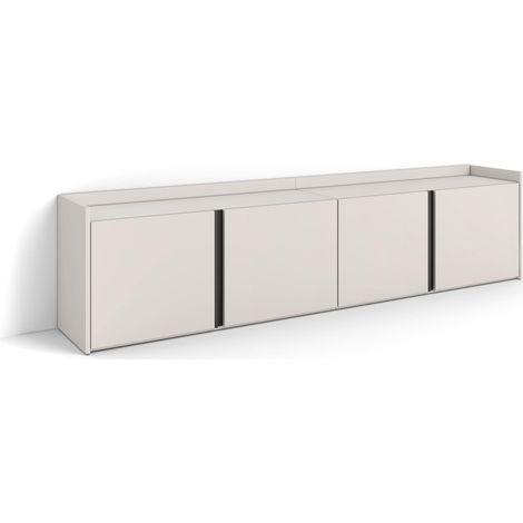 Skraut Home - TV-Schrank, Lowboard, für Wohnzimmer und Esszimmer, 207x35x50cm, Für TV-Geräte bis zu 80", Fernsehtisch, Moderner Stil, Beige (1/5)