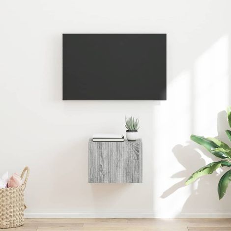 Mueble de TV Montado en la Pared Gris 39 x 31 x 29,5 cm