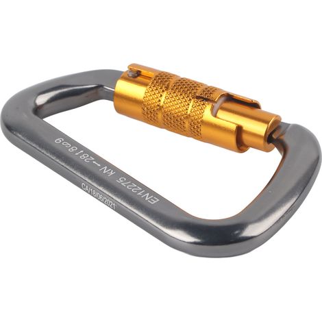 Mousqueton d'alpinisme et d'escalade, verrouillage principal de type D, boucle de sécurité automatique (1/5)
