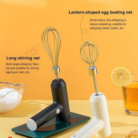 Batteur à oeufs électrique sans fil vertical 3 vitesses avec séparateur doeufs et batteurs deux fils pour pâtisserie Type A Noir (1/4)
