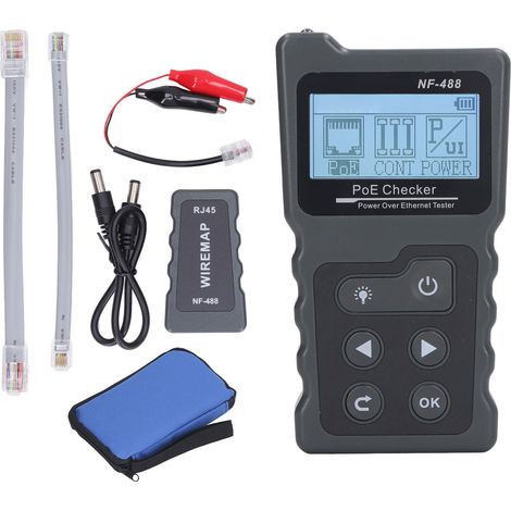 Testeur POE réseau identification automatique CAT5 CAT6 vérificateur Ethernet avec alimentation pour boucle de charge (1/5)