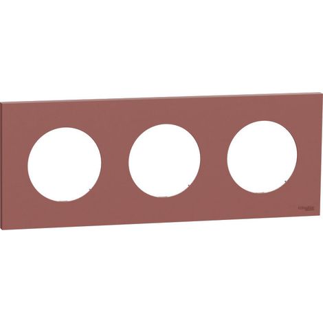 Plaque Odace Schneider 3 postes Finition: Rose grenat (1/3)