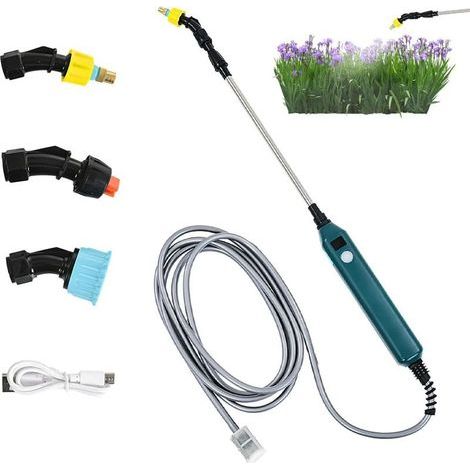 Pulvérisateur lance télescopique électrique – affichage puissance – 3 buses + tuyau 3m – USB rechargeable – pour toiture (1/5)