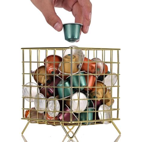 Coffee Capsule Basket (Gold), Vertuo Capsule Storage, Capsule Organizer, Perfect Coffee Accessories, Large Capacity