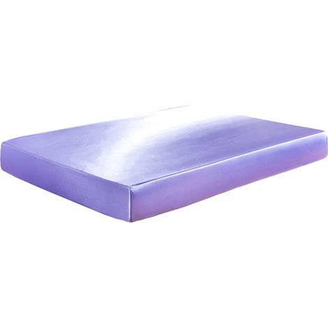 Hochwertiges, weiches und seidiges Polyester-Spannbettlaken mit Gummizug und 30 cm tiefen Taschen – Einzelbettgröße, Helllila