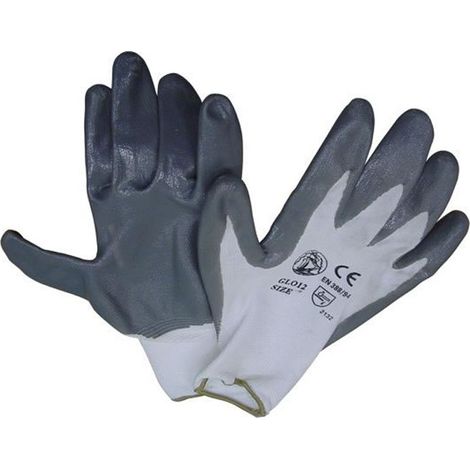 Guanti da lavoro in nitrile/nylon soft touch K2F tg 10 colore bianco per settore meccanico edilizia e giardinaggio