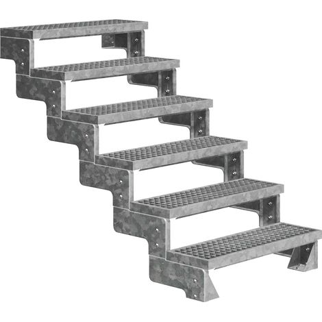 Dolle Außentreppe Gardentop 108-132cm Geschosshöhe mit Gitterrost 100cm breit ohne Geländer
