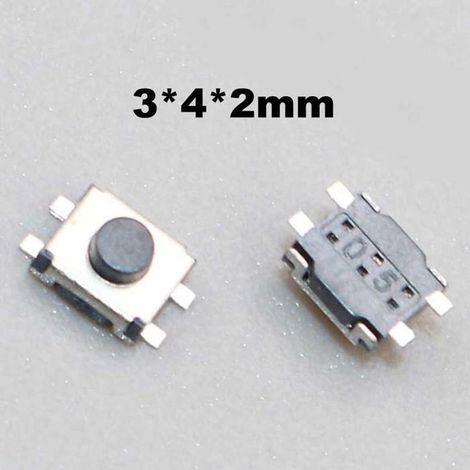 100 pièces commutateurs tactiles pour clés de voiture, 3x4x2 mm, compatibles Hyundai et Nissan, boutons poussoirs micro