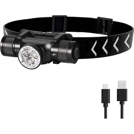 H330 Lampe Frontale, 1500 Lumens Lampe Frontale LED Rechargeable, IP66 Étanche Torche Frontale, 5 Modes d'Éclairage pour Cyclisme Camping Randonnée Bricolage [Classe énergétique A+++] (1/5)