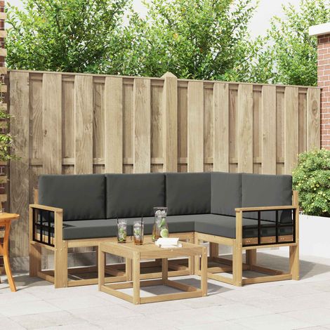 vidaXL Outdoor-Sofagarnitur 5 Stk. Weiß und Anthrazit (1/5)