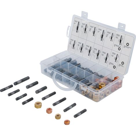 BGS  Assortimento  100pz.  Collettore  aspirazione  scarico  prigionieri  dadi  -  74293 (1/4)