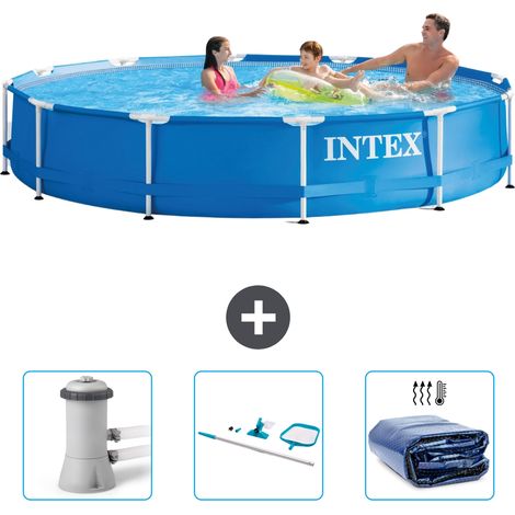 Piscine Intex Cadre Rond - 366 x 76 cm - Bleue - Incluse Accessoire CB81 (1/5)