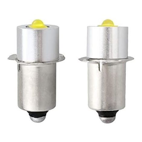 Ampoule LED haute puissance Page 13.5S, lampe torche de rechange, DC 3V 6V 12V, 3W 230lm, 2 pièces (P13.5s, blanc chaud) (1/5)