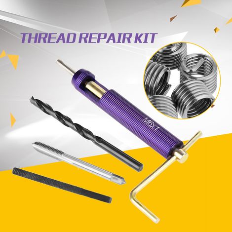 Kit d'outils combinés pour inserts filetés en acier inoxydable M6 et kit de réparation de filetage (1/5)