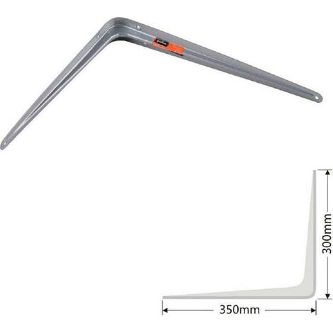 TrAdE Shop Traesio - Staffe Angolari 2pz Supporto Staffa Angolare Reggimensole 300x350mm Bianco Grigio - Grigio