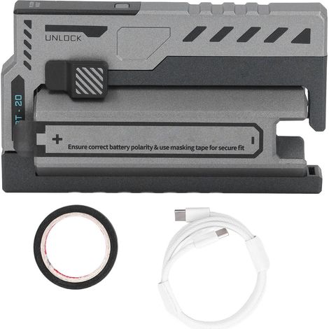 Custodia di ricarica portatile per caricabatteria sostituibile 2 in 1 Mobile Power Bank per argento al litio 20700 (1/5)