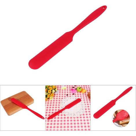 Roter Silikonspatel für Gebäck – Teigschaber und Kuchenmixer