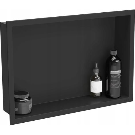 Mexen X-Wall-R repisa empotrada con collar 45 x 30 cm, negra - 1970453010 (1/5)
