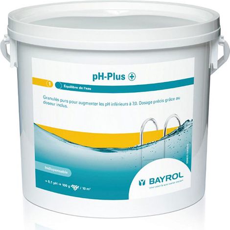 Bayrol – Poudre alcaline pH plus 5kg – Dissolution rapide – Stabilise le pH – Pour tous types de piscine