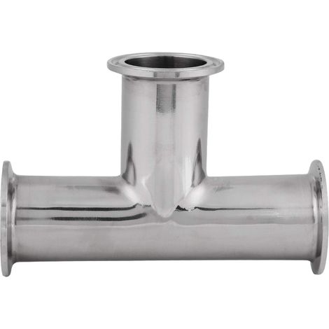 Té de serrage, té de serrage sanitaire, 1 té de serrage standard en acier inoxydable PCS 3 voies Φ38 1,5 accessoires de montage sanitaire (1/5)